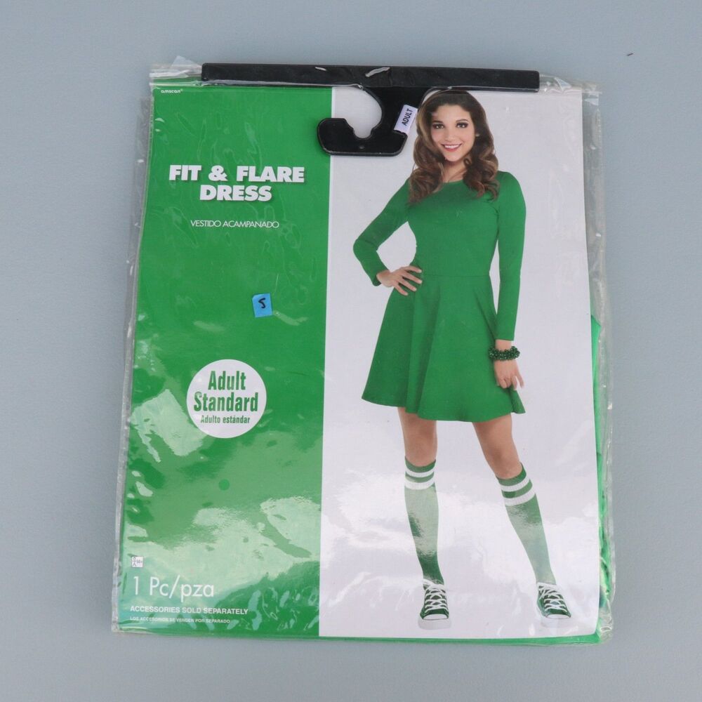Green Fit Flare Dress Costume Womens One Size Standard